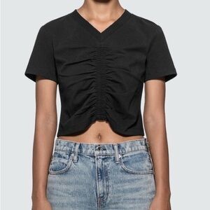 Alexander Wang Black Ruched Crop Top